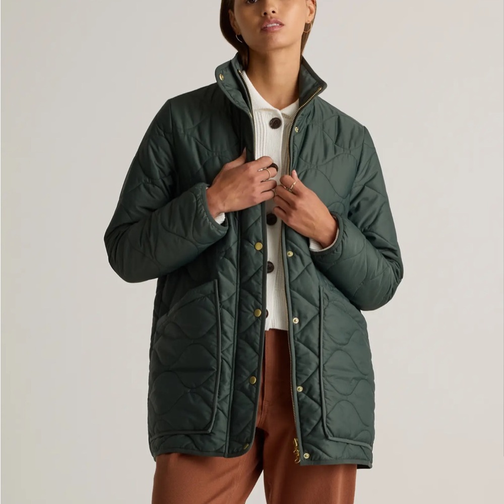 Quince Women's Green Quilted Jacket